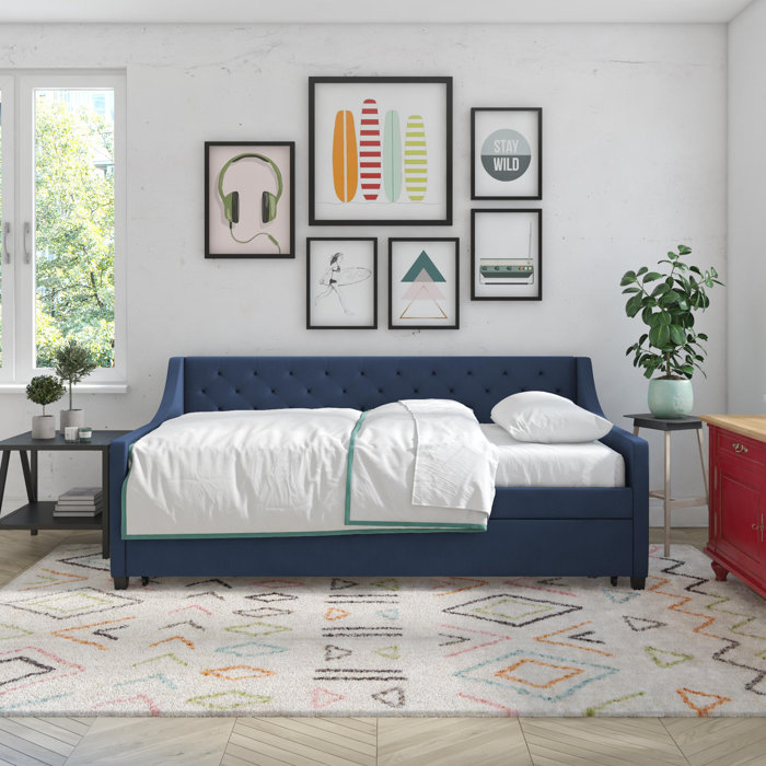 Novogratz Her Majesty Upholstered Daybed with Trundle & Reviews Wayfair